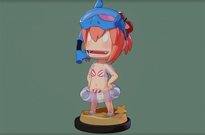 Blender Q版卡通人物花茶全流程案例（高清画质带素材）